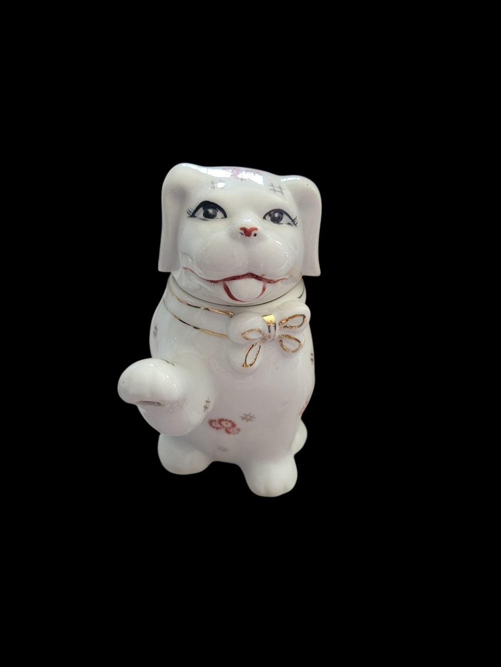 White Ceramic Lucky Dog Teapot